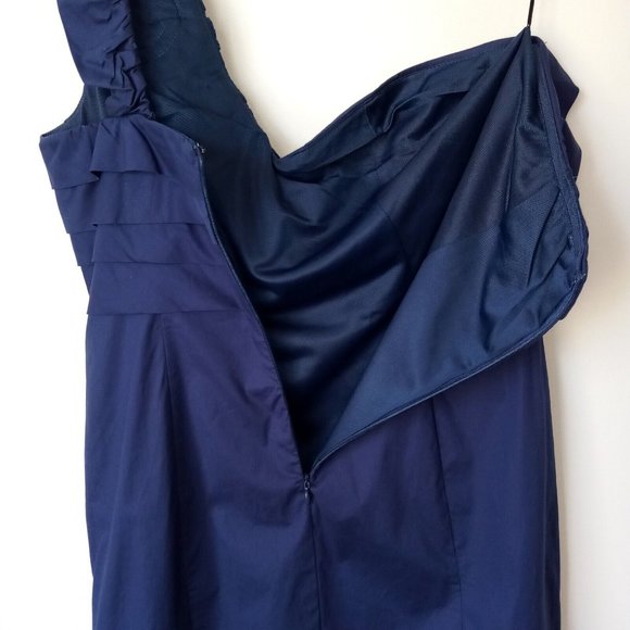 Miss Minuet Navy Dress Juniors Large Ruffled Strap Pleating Dance/Prom/Party EXC - Picture 8 of 11